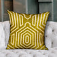 Goldenrod Velvet Gold Geometric Luxury Throw Pillow