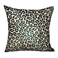 Jade Velvet Cheetah Green Animal Motif Luxury Throw Pillow