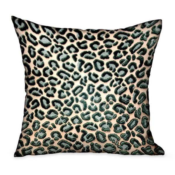 Jade Velvet Cheetah Green Animal Motif Luxury Throw Pillow