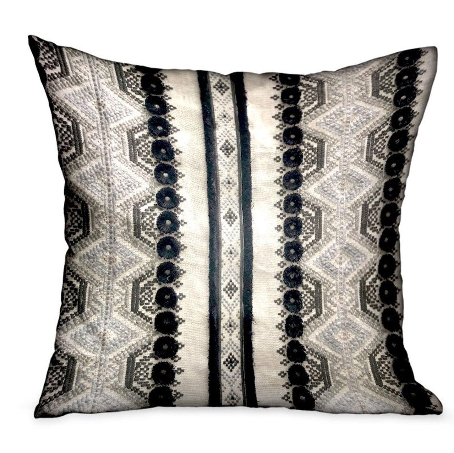 Scandanavian Stripe Black, White Geometric Luxury Throw Pillow