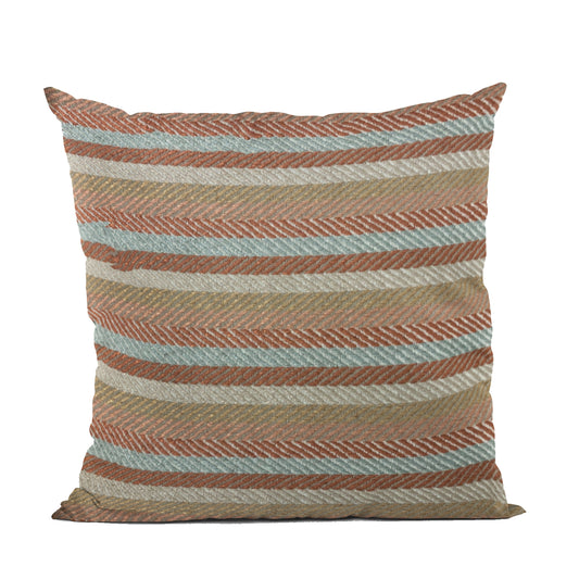 Plutus Brown Tracks Stripe Luxury Throw Pillow