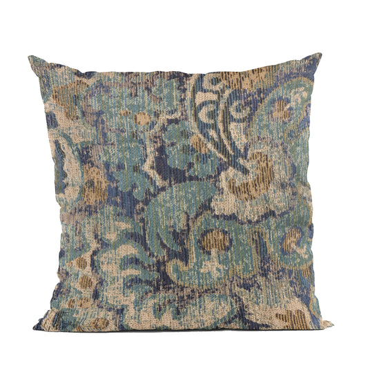 Plutus Blue Amazonian Damask Luxury Throw Pillow