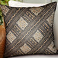 Pewter Lattice Charcoal Geometric Luxury Outdoor/Indoor Throw Pillow