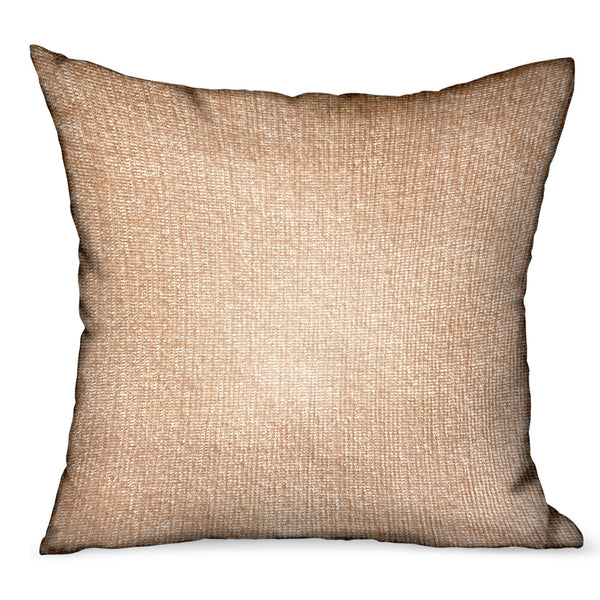Lush Sepia Off White Solid Luxury Outdoor/Indoor Throw Pillow
