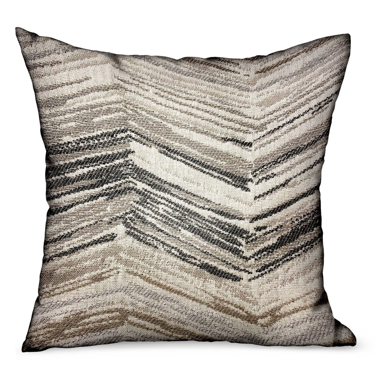 Jagged Sand Brown Geometric Luxury Outdoor/Indoor Throw Pillow