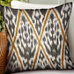 Isabis Plush Brown Ikat Luxury Outdoor/Indoor Throw Pillow