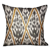 Isabis Plush Brown Ikat Luxury Outdoor/Indoor Throw Pillow