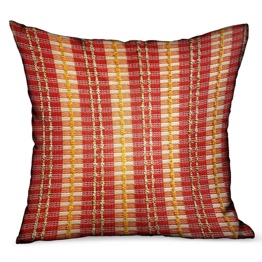 Cherry Tassel Orange Stripes Luxury Outdoor/Indoor Throw Pillow