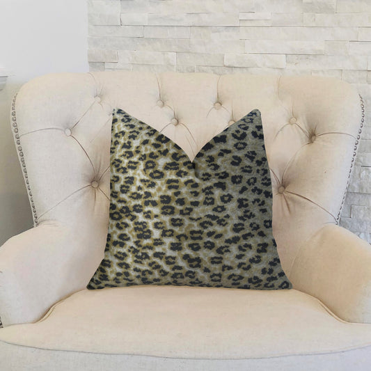 Wild Cheetah Taupe and Black Handmade Luxury Pillow