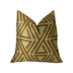 Plutus Arrow Maze Cream and Brown Handmade Luxury Pillow - 0