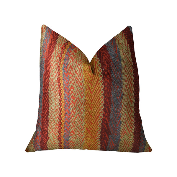 Red Sand Red Blue and Orange Handmade Luxury Pillow