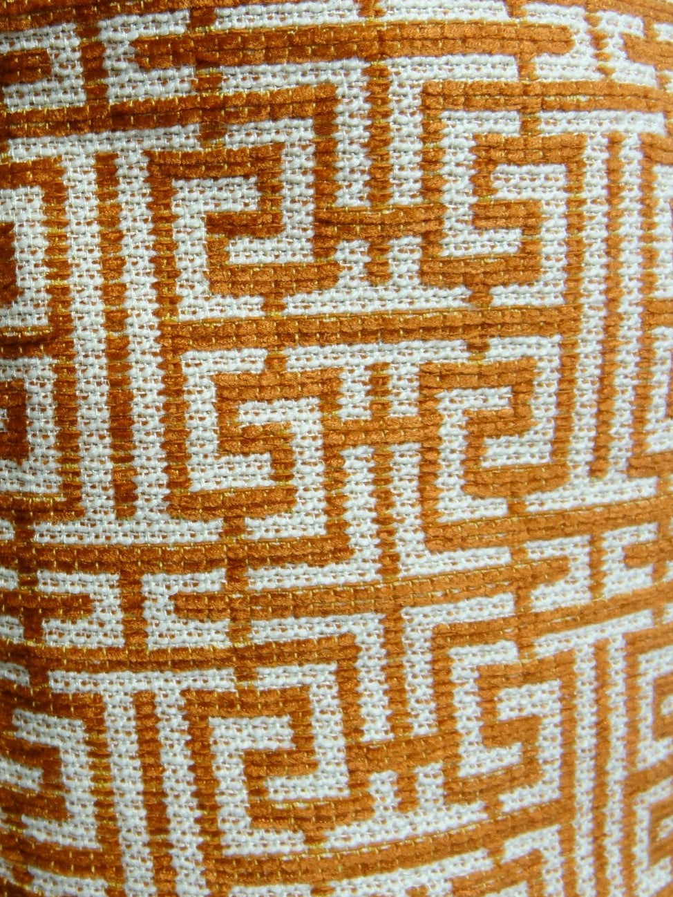 Crossroad Orange and Ivory Handmade Luxury Pillow