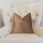 Crossroad Orange and Ivory Handmade Luxury Pillow