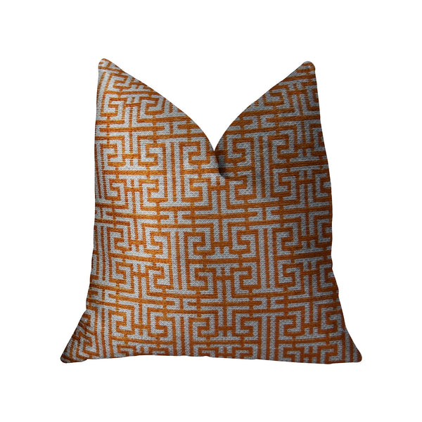 Crossroad Orange and Ivory Handmade Luxury Pillow