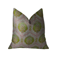Tulip Garden Pink and Green Handmade Luxury Pillow