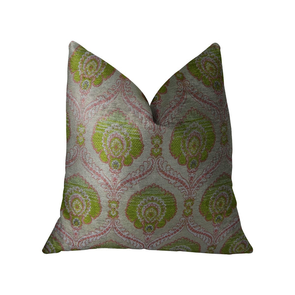 Tulip Garden Pink and Green Handmade Luxury Pillow