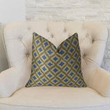 Verdana Diamond Lavender White and Yellow Handmade Luxury Pillow