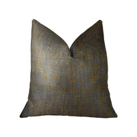 Vibrant Tazanite Blue and Brown Handmade Luxury Pillow