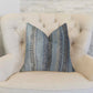Plutus Blue Gate Gray Blue and Taupe Handmade Luxury Pillow - 1