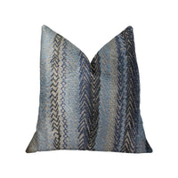 Blue Gate Gray Blue and Taupe Handmade Luxury Pillow