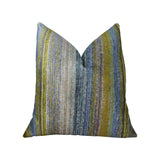 Clear Shore Blue Mustard and Lavender Handmade Luxury Pillow