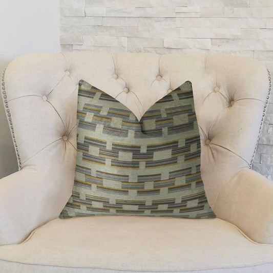 Foursquare White and Gray Handmade Luxury Pillow