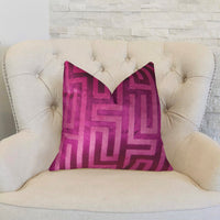Velvet Maze Runner Fuchsia Handmade Luxury Pillow