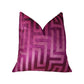 Velvet Maze Runner Fuchsia Handmade Luxury Pillow