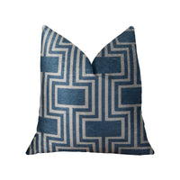 Argyle Square Blue and White Handmade Luxury Pillow
