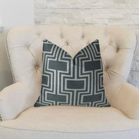 Argyle Square Black and White Handmade Luxury Pillow