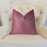 Boysenberry Pink and Cream Handmade Luxury Pillow