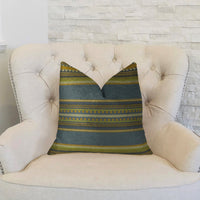 South Shore Dark Blue Olive Green and Cream Handmade Luxury Pillow