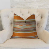 South Shore Amber Orange Olive and Cream Handmade Luxury Pillow