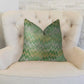 Green Fair Green Citrine and Taupe Handmade Luxury Pillow