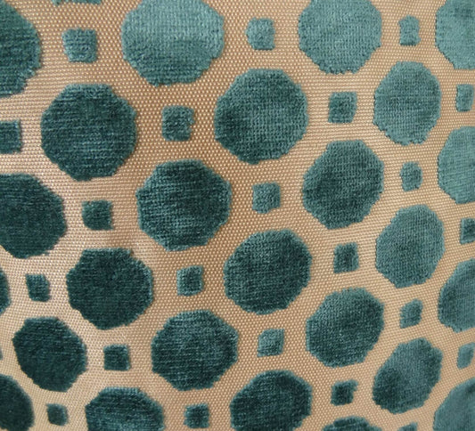 Velvet Aquamarine Turquoise and Taupe Handmade Luxury Pillow - Plutus Brands