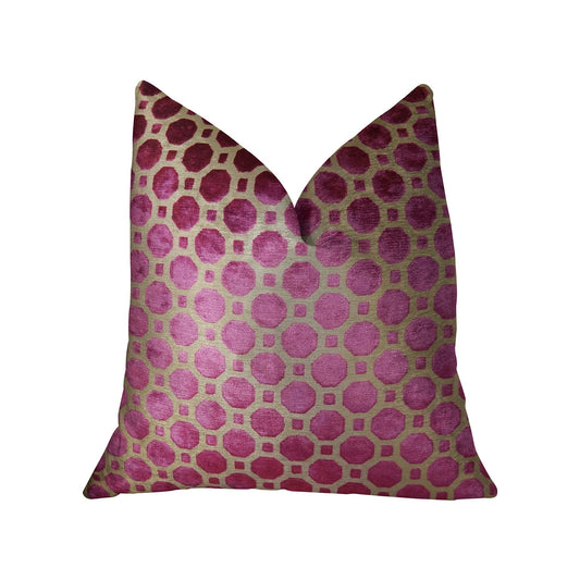 Velvet Plum Magenta and Taupe Handmade Luxury Pillow