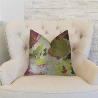 Water Lily Fuchsia Magenta and Citrine Handmade Luxury Pillow