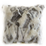 Plutus Ivory,Gray Ivory Rabbit Fur Animal Faux Fur Luxury Throw Pillow
