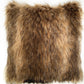 Plutus Light & Dark Brown Mountain Coyote Animal Faux Fur Luxury Throw Pillow