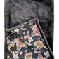 Two Tone Gray/Amber Handmade Luxury Throw with Floral Backing