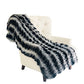 Tissavel Char-pei Gray and Black Chinchilla Faux Fur Luxury Throw
