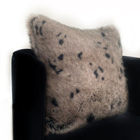 Plutus Gray Gunmetal Two Tone Animal Faux Fur Luxury Throw Pillow