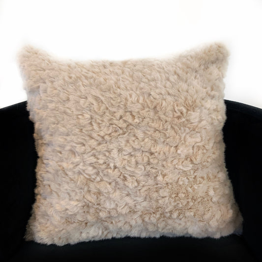 Plutus Champagne Persian Chila Animal Faux Fur Luxury Throw Pillow