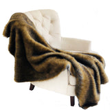Brown and Grey Wild Grizzly Bear Faux Fur Luxury Throw