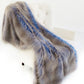 Plush Azure Jean Handmade Luxury Faux Fur Throw
