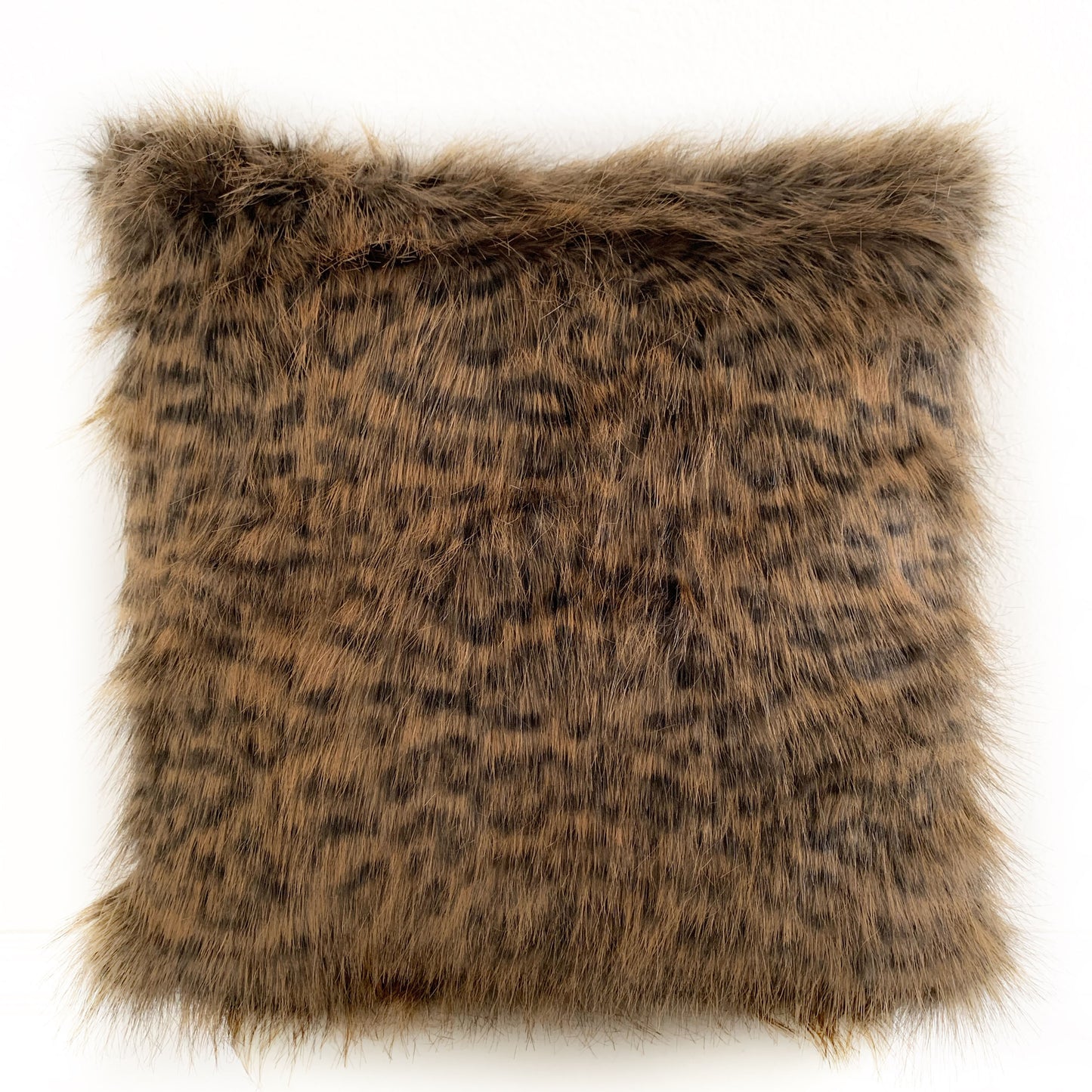 Plutus Brown Tawny WildCat Animal Faux Fur Luxury Throw Pillow