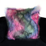 Plutus Green, Purple, Blue Northern Lights Animal Faux Fur Luxury Throw Pillow