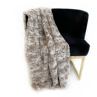 Plutus Light Brown Wild Rabbit Faux Fur Luxury Throw Blanket
