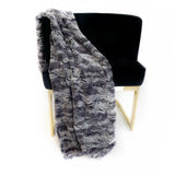 Plutus Metal Wild Rabbit Faux Fur Luxury Throw Blanket