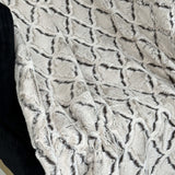 Plutus Brown Beige Diamond Faux Fur Luxury Throw Blanket